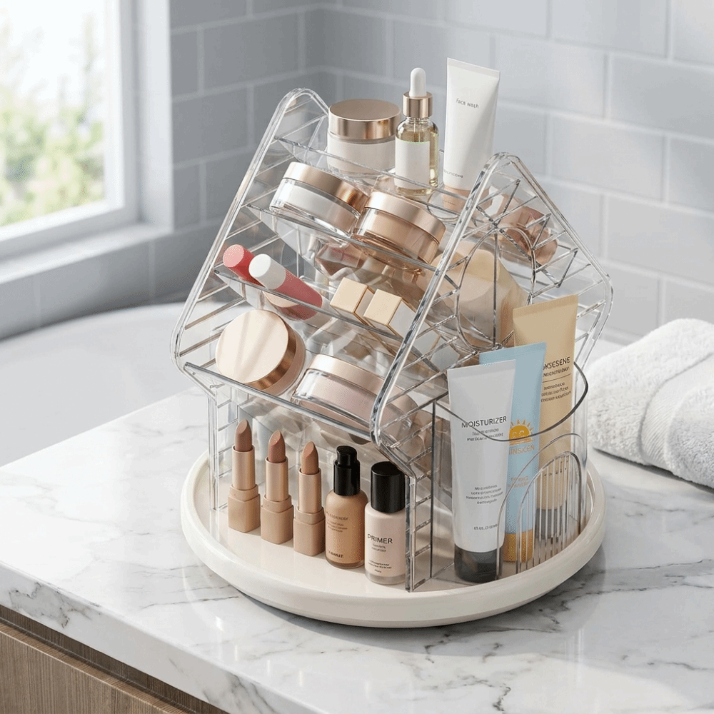 Luxury Skin Care - Rotating Desktop Cosmetic Organizer Multifunctional Large