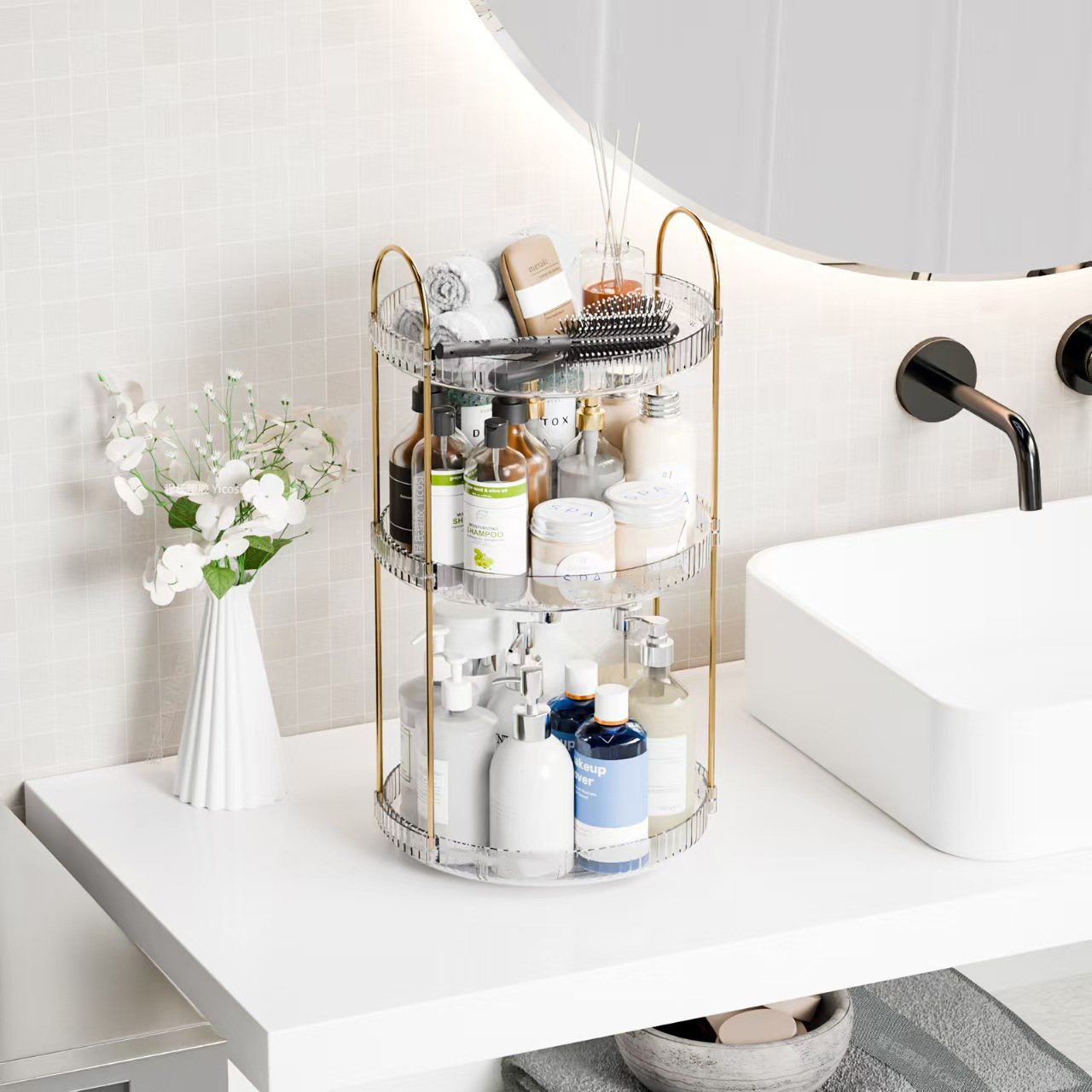 Rotating luxury cosmetic stora - Luxury Skincare Containers 评论和价格