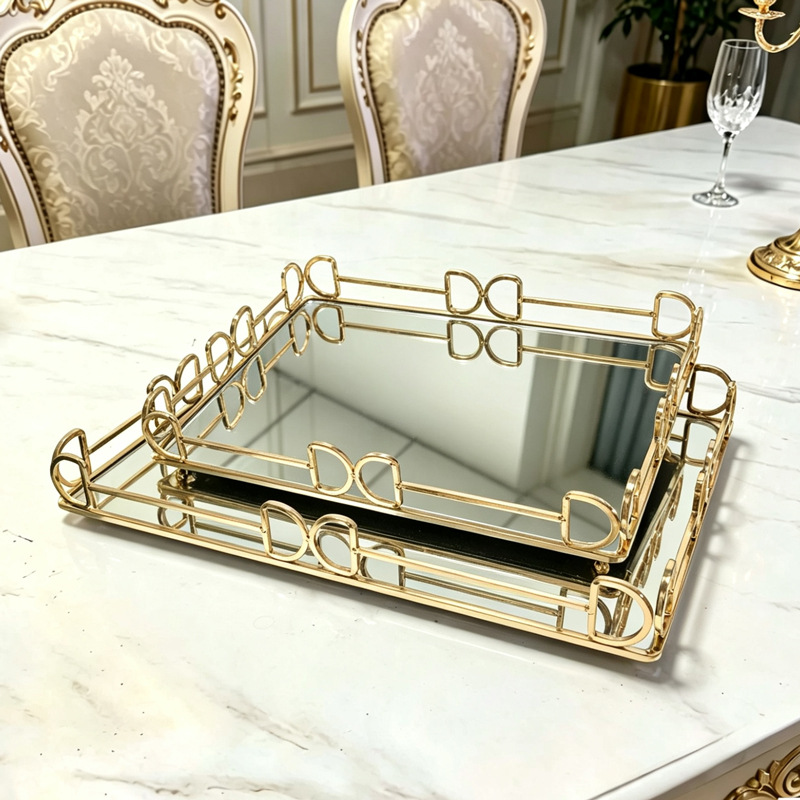 Luxury Gold Mirror Storage Tra - Luxury Skincare Products 评论和价格
