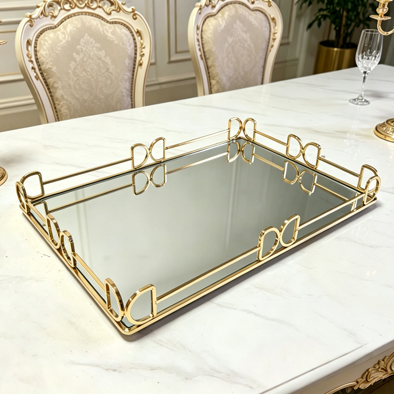 Luxury Gold Mirror Storage Tra - Luxury Skincare Products 评论和价格